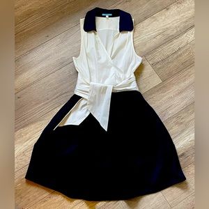 Leifnotes navy and off white classic dress